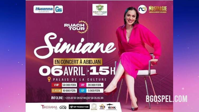 Affiche du concert reporté de Simiane à Abidjan, nouvelle date 2025